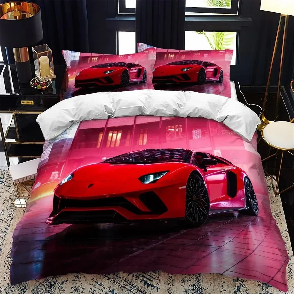 

3D Printed Sports Car Supercar Bedding Set Boys Girls Twin Queen Size Duvet Cover Pillowcase Bed Kids Adult Home Textileextile