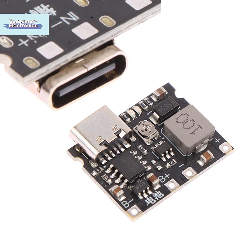 【USB Type-C 2A Lithium Battery Fast Charge Module Li-ion 18650 3.7V 4.2V Battery Charger Board DC-DC Step Up Boost Module】