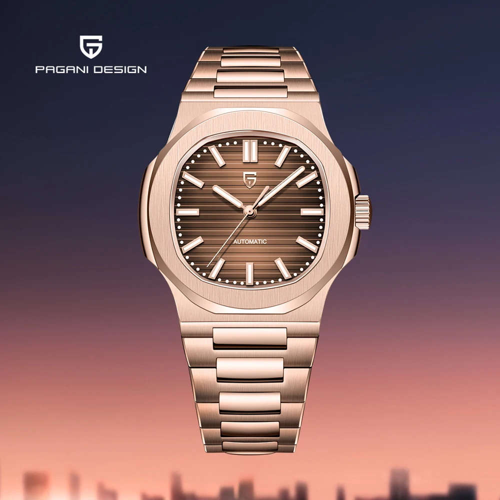 

2025 New PAGANI DESIGN Men's Watches Rose Gold Luxury Automatic Watch Men Mechanical Wristwatches AR Sapphire Mirror Waterproof