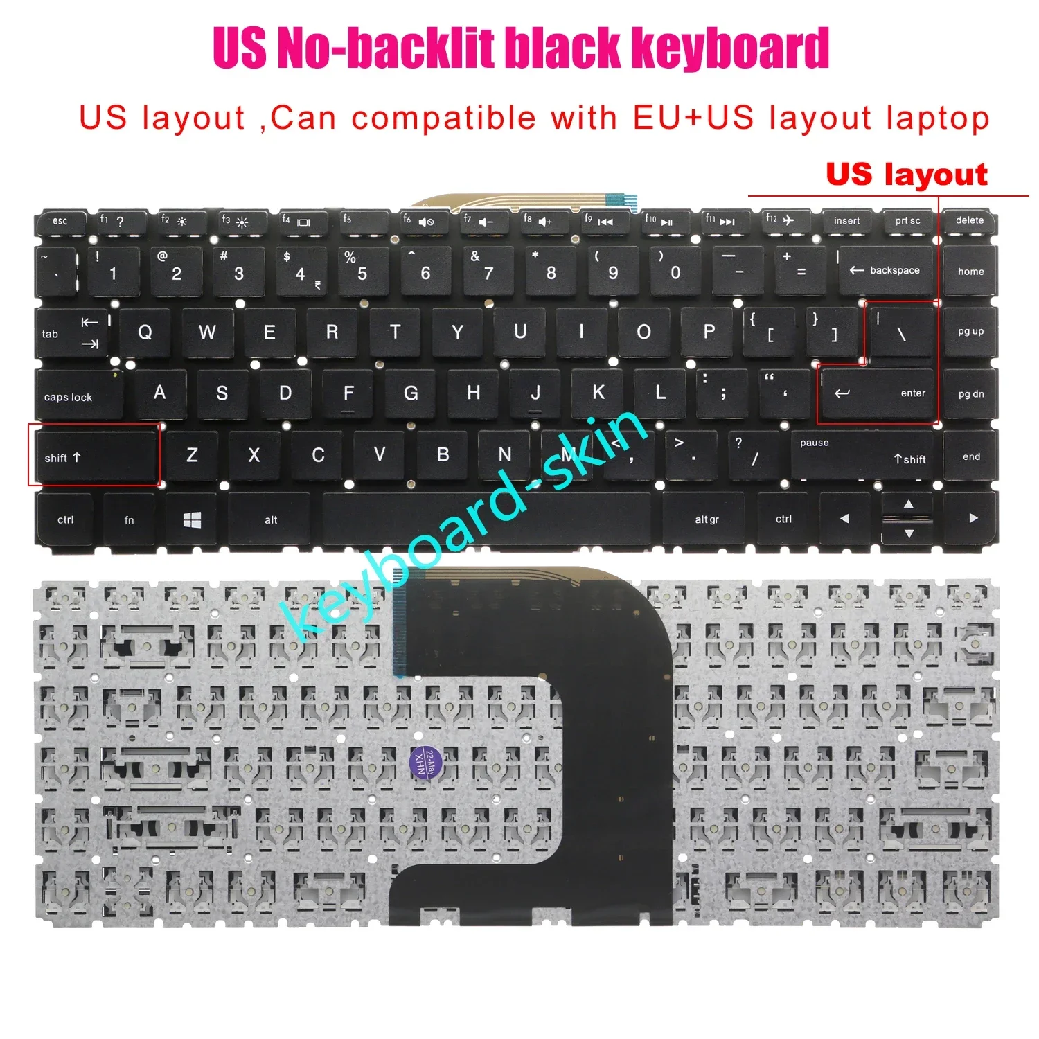 New US keyboard No-frame No-backlit for HP 14-AC 14-AF 14G-ad 14Q-aj 14-AM 14-AN 240 G4 245 G4 246 G4 240 G5 245 G5 246 G5laptop