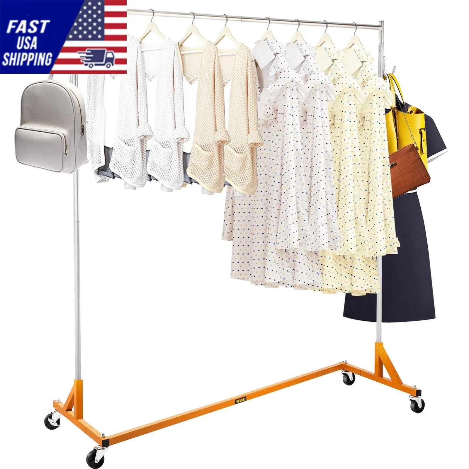 

Z Rack, Industrial Grade Z Base Garment Rack, Height Adjustable Rolling Z Garment Rack, Sturdy Steel Z Base Clothing Rack