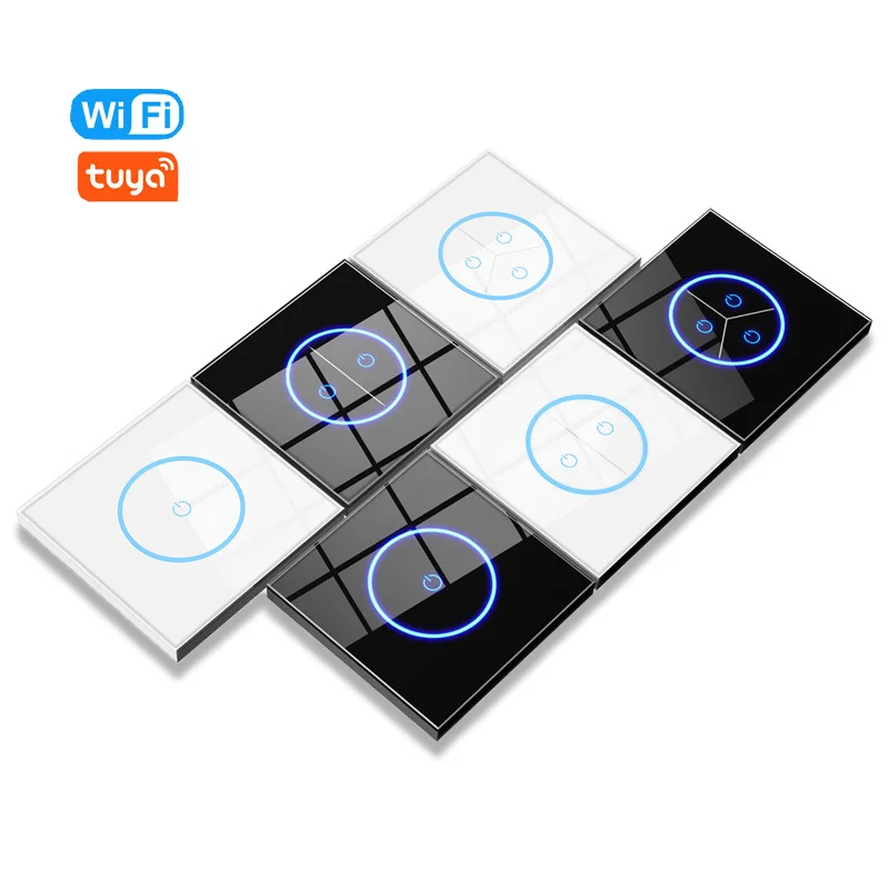 

Smart WIFI Bluetooth Switch 10A 1/2/3Gang Light Switch APP Remote Wireless Wall Glasses Panel Smart Home Remote Voice Control