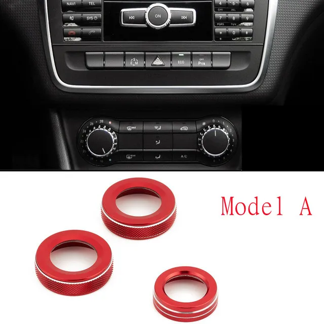 3Pcs/Set Car Air Conditioning Volume Knob Ring Trim For Mercedes Benz A B C E GLK GLA CLA ML AMG GLE M SL GLS G GL CLS Class