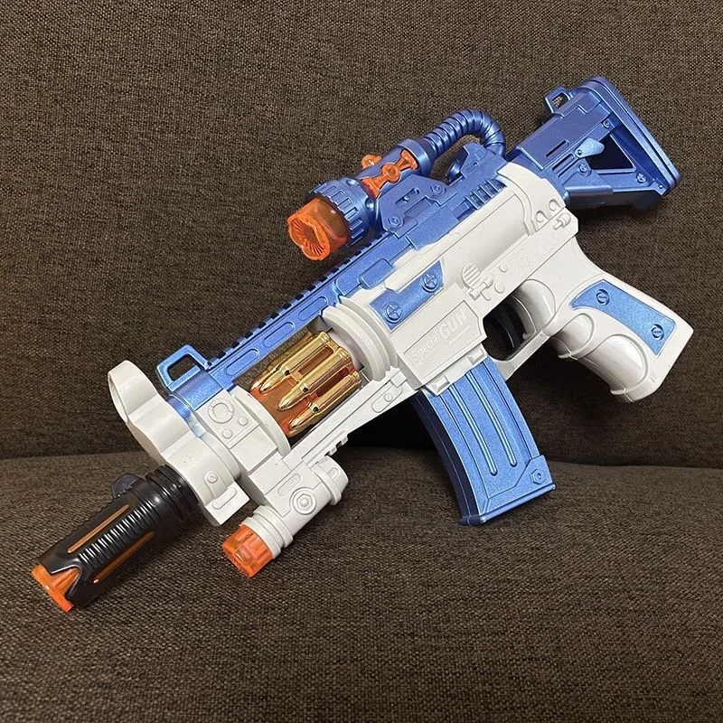 لعبة مسدس كهربائي مضيئة فريدة من نوعها مسدس يدوي تلسكوبي مع مصابيح LED مبهرة مسدس صوت قتال خفيف هدية للأطفال