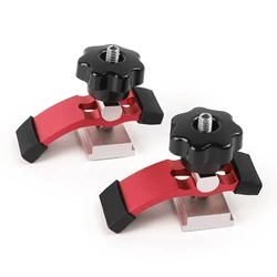 1/2Pc Quick Acting T-Track Hold Down Clamp with T Silder Aluminum Alloy Woodworking Clamps Jig for Routers Drill Presses CNC