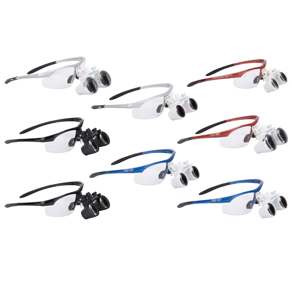 Lenti di ingrandimento dentali Occhiali da 3,5x o 2,5x Lente d'ingrandimento medica da laboratorio Dentisti Lente ottica binoculare chirurgica ultraleggera 420mm