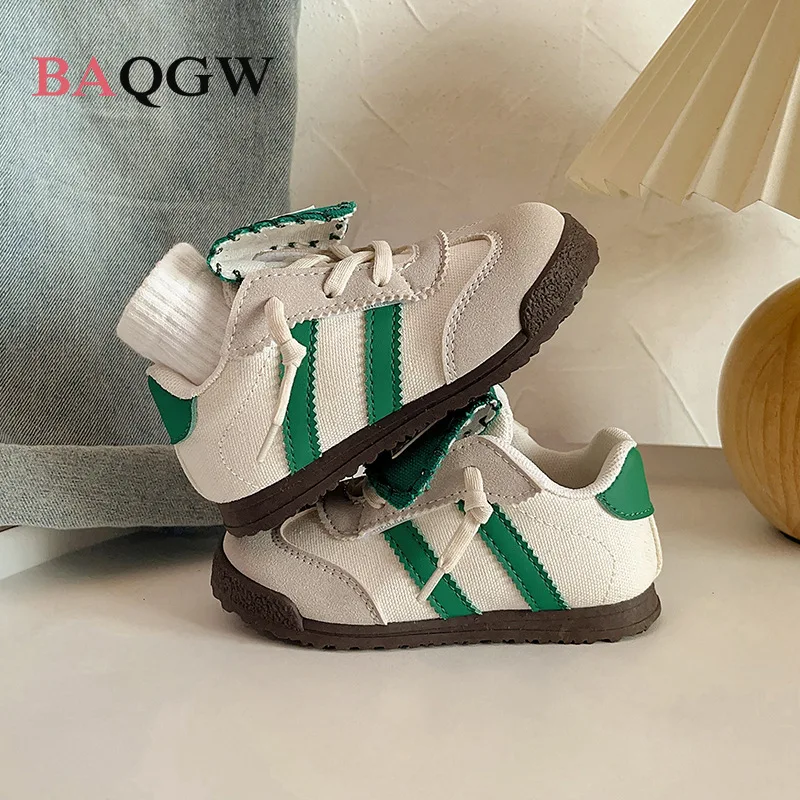Leopard Print Fashion Sneakers Children Fashion Casual Kids Platform Sports Striped Shoes Low Comfortable Vulcanized Sneakers