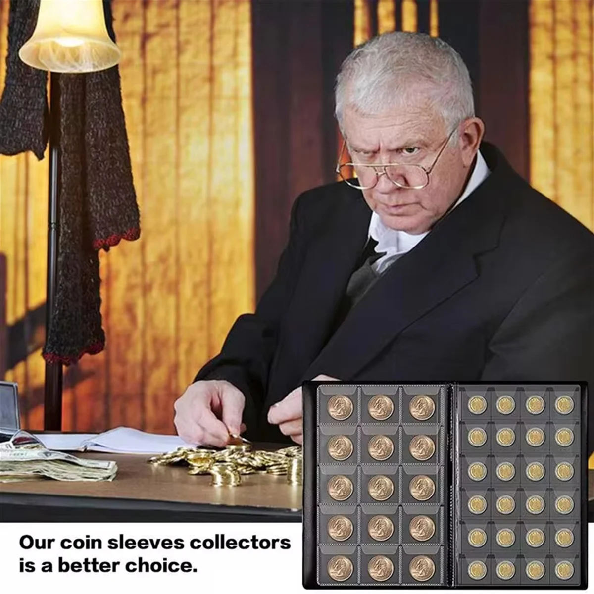 Y06A 300 Pockets Coin Collection Book Coin Collection Holder Album Commemorative Coin Organizer Storage for Badges