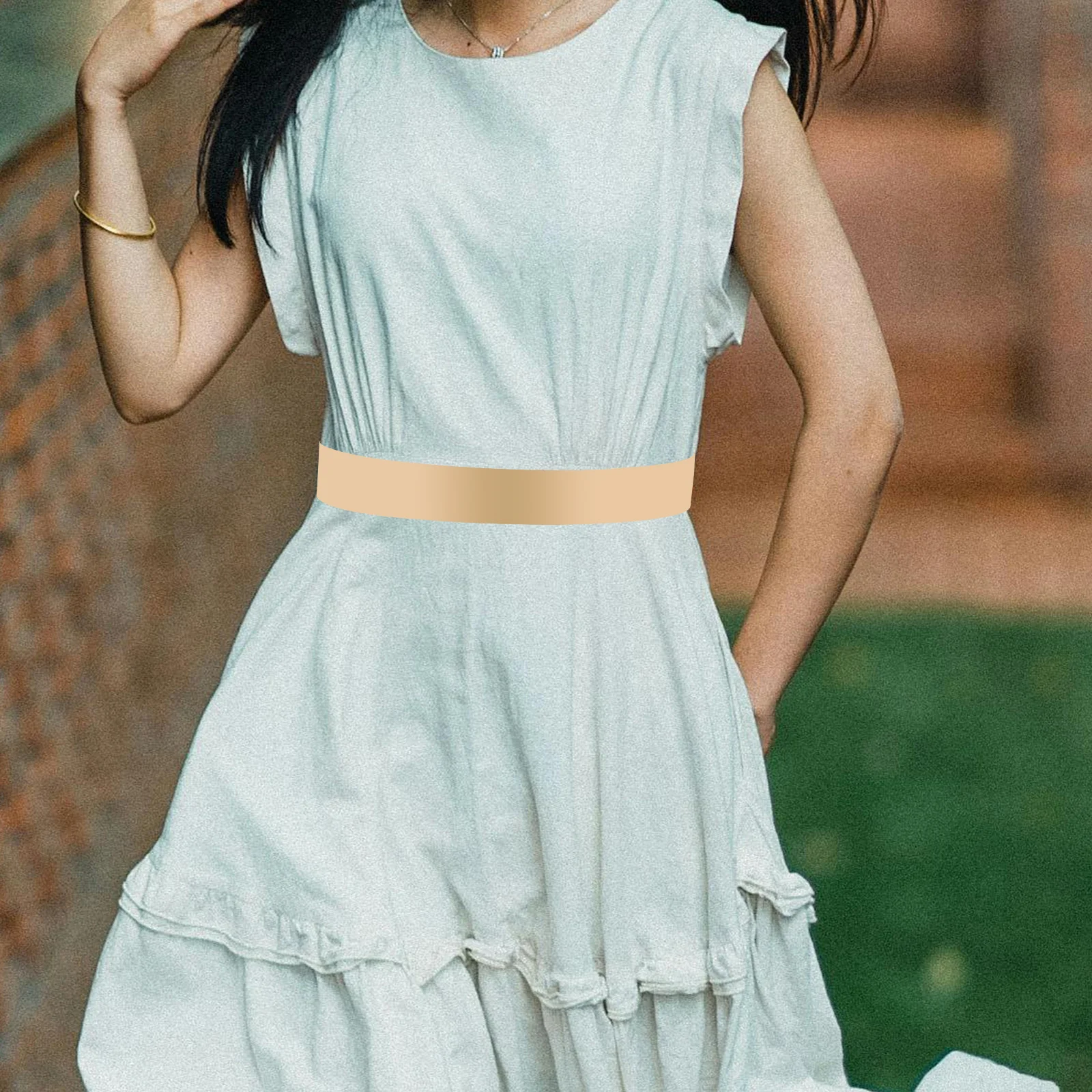 حزام سلسلة خصر معدني واسع للنساء فساتين ذهبية لامعة حزام خصر قابل للتعديل حزام فستان أنيق مجوهرات أنيقة للمناسبات الرسمية