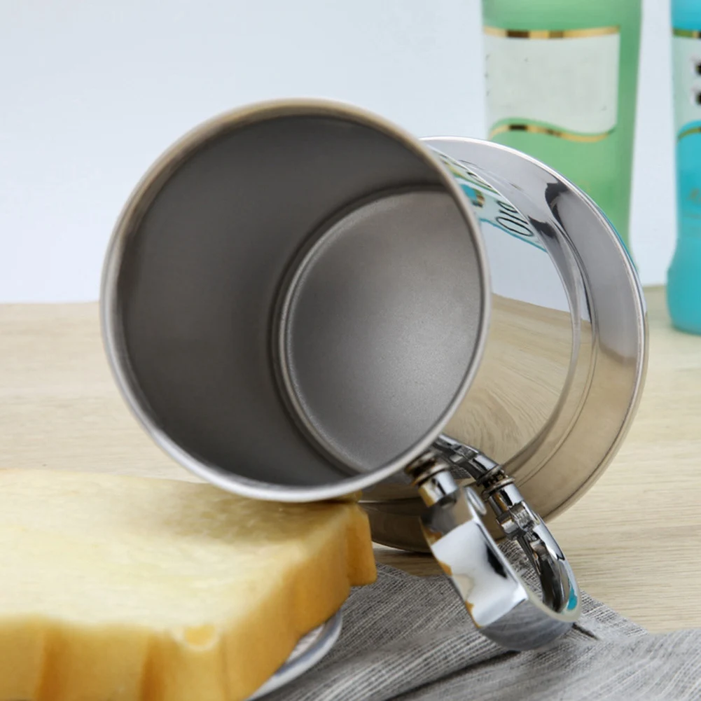 

A04G-2X Tankard Stein Double Wall Stainless Steel Beer Mug Cocktail Breakfast Milk Mugs With Handgrip Coffee Cup 560Ml