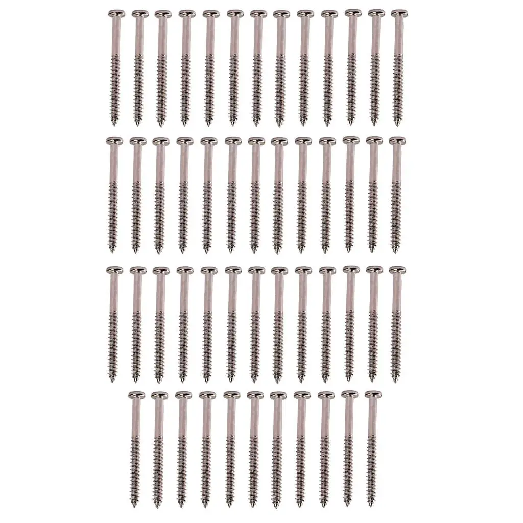 Tooyful 50 Pieces Bass Steel Guitar Pickup Mounting Screws for JB P90 Pickup Replacement Stringed Instruments Accessories image 2