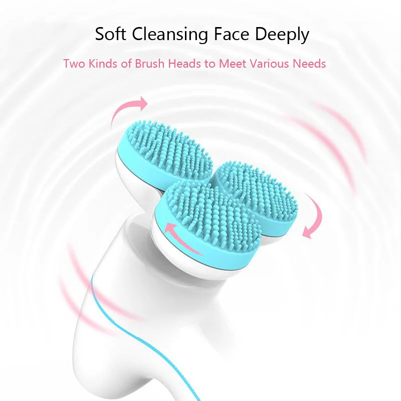 Brosse électrique de nettoyage du visage en silicone, outils de soins de la peau, 3D, haute qualité