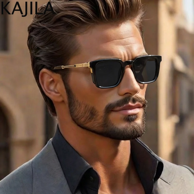 

Polarized Retro Square Steampunk Sunglasses Men 2025 Luxury Brand Classic Driving Punk Sun Glasses For Male Travelling Shades