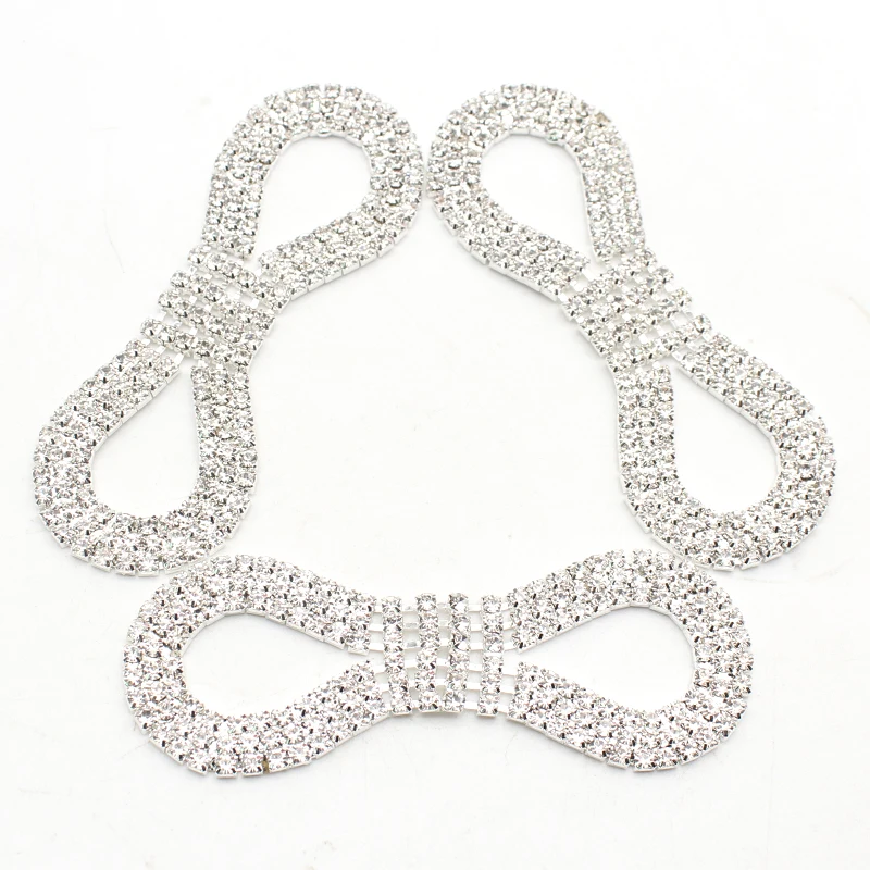 2pcs 33*90mm Crystal Bikini Connector Buckle Brass Chain Swimwear Decoration Rhinestone Jewelry Buckle Ladies Beachwear