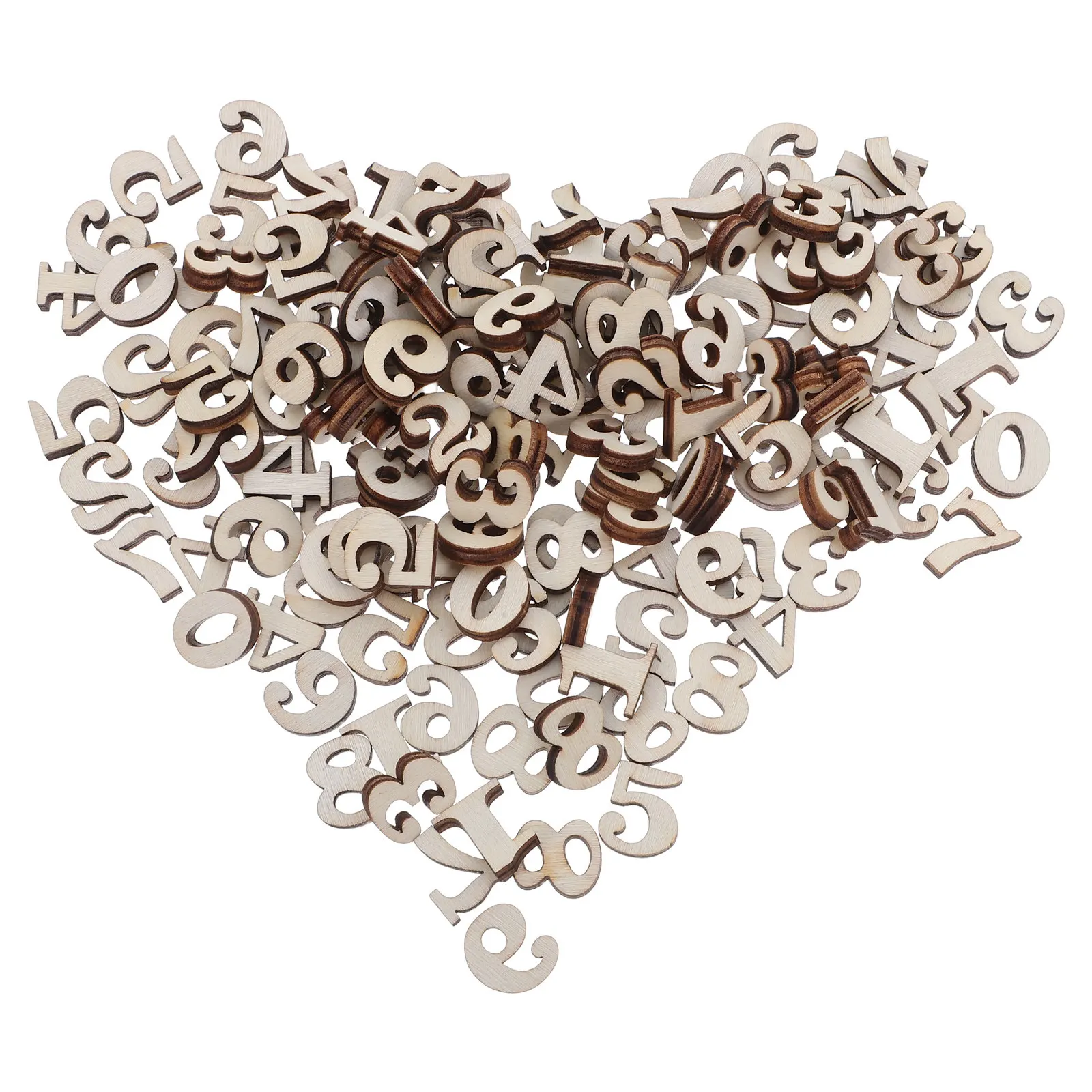 

400 шт. Набор натуральных деревянных цифр для творчества, неокрашенные заготовки для скрапбукинга, миниатюрные деревянные цифры для домашнего декора и обучения