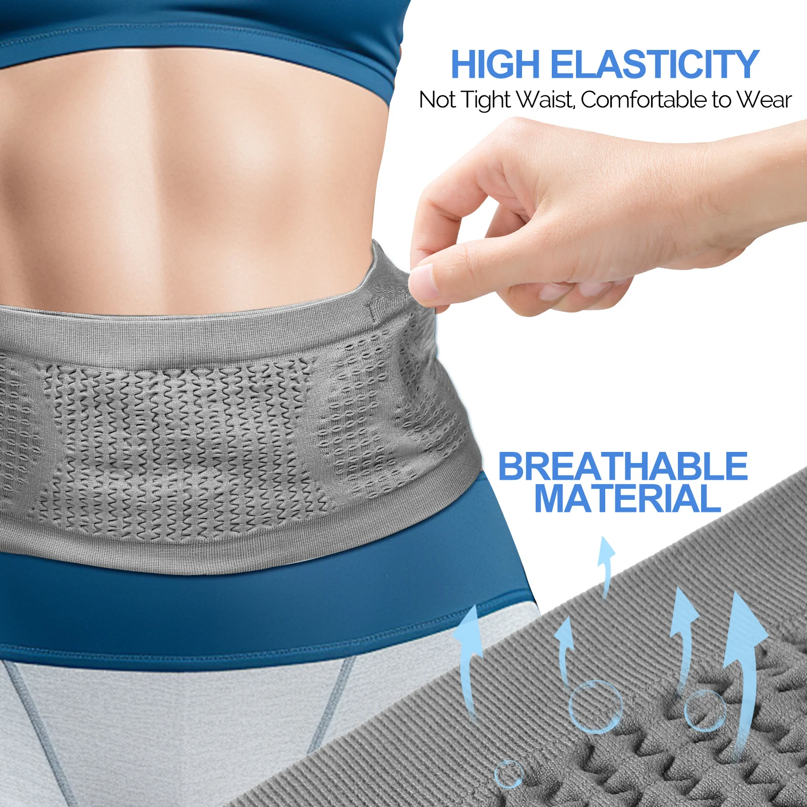 Large Capacity Running Belt Fitness Waist Bag Phone Keys Money Storage for Sports Workout Hiking Travel Activities