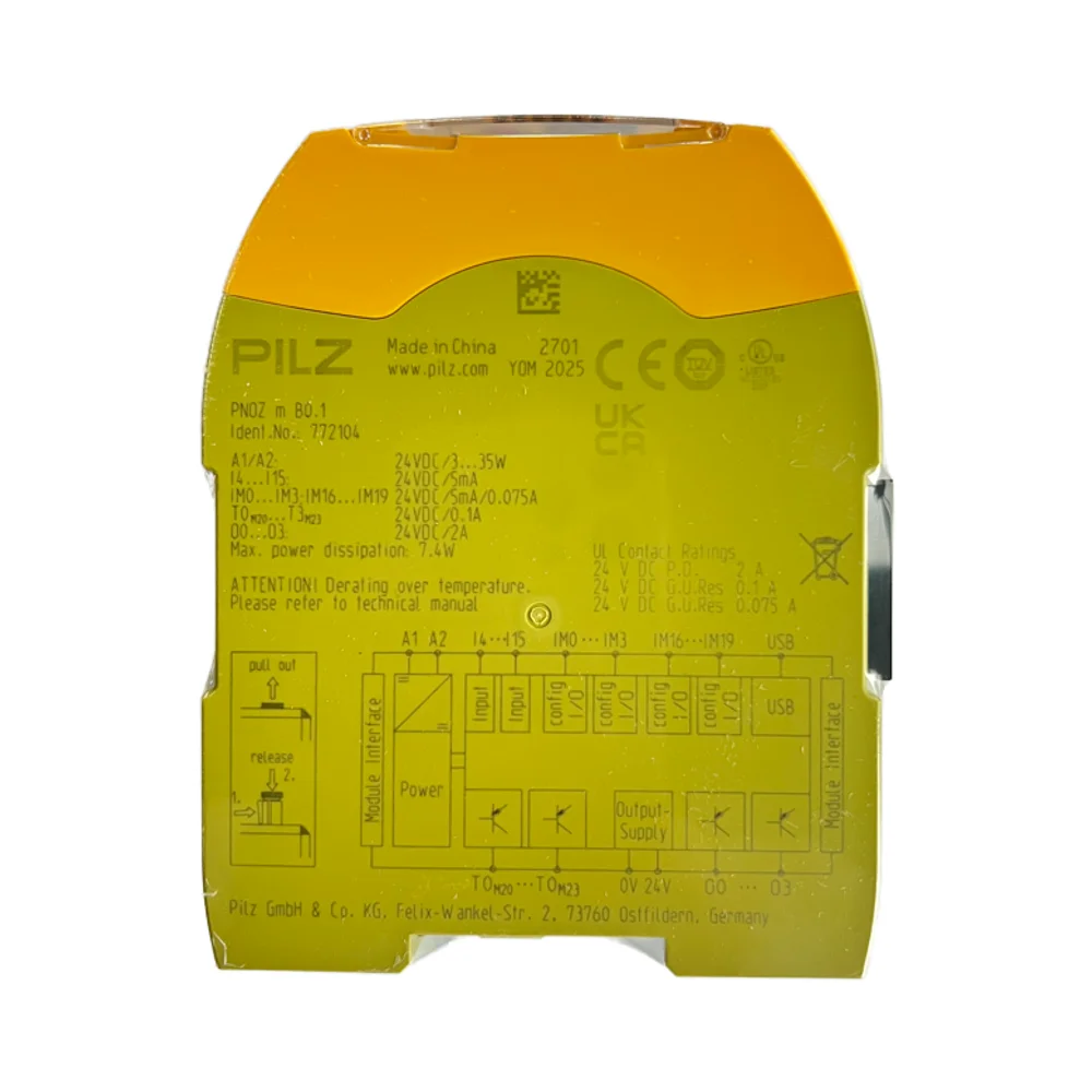 PILZ PNOZ m B0.1 772104 Compact Safety Relay 24V 6A for Compliant Spring Clamping Mounting