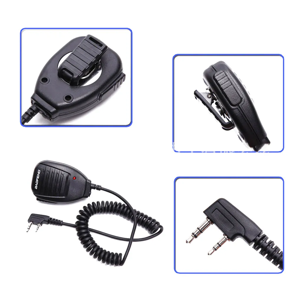 1pc 2 pin altoparlante portatile microfono microfono per Baofeng UV-5R BF-888S Radio Walkie-Talkie Back con clip forti cuffie tattiche