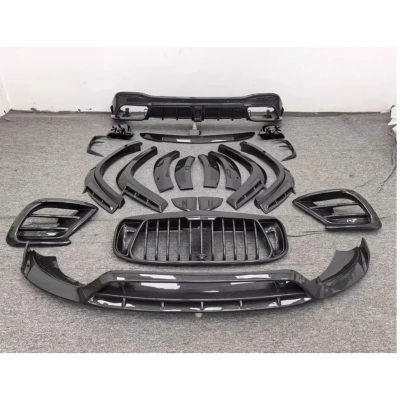 High Quality Carbon Fiber Modified Surround Body Kit Fit For GLS63 Front Rear Lip Wheel Eyebrow Grille Top Wing Fog Lamp Frame