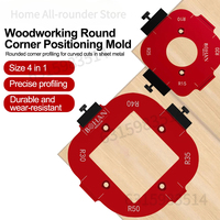4 in 1 Woodworking Router Arcs Angle Positioning Template Corner Radius Routers R10-R50 Radius Jig  Woodworking Positioning Tool