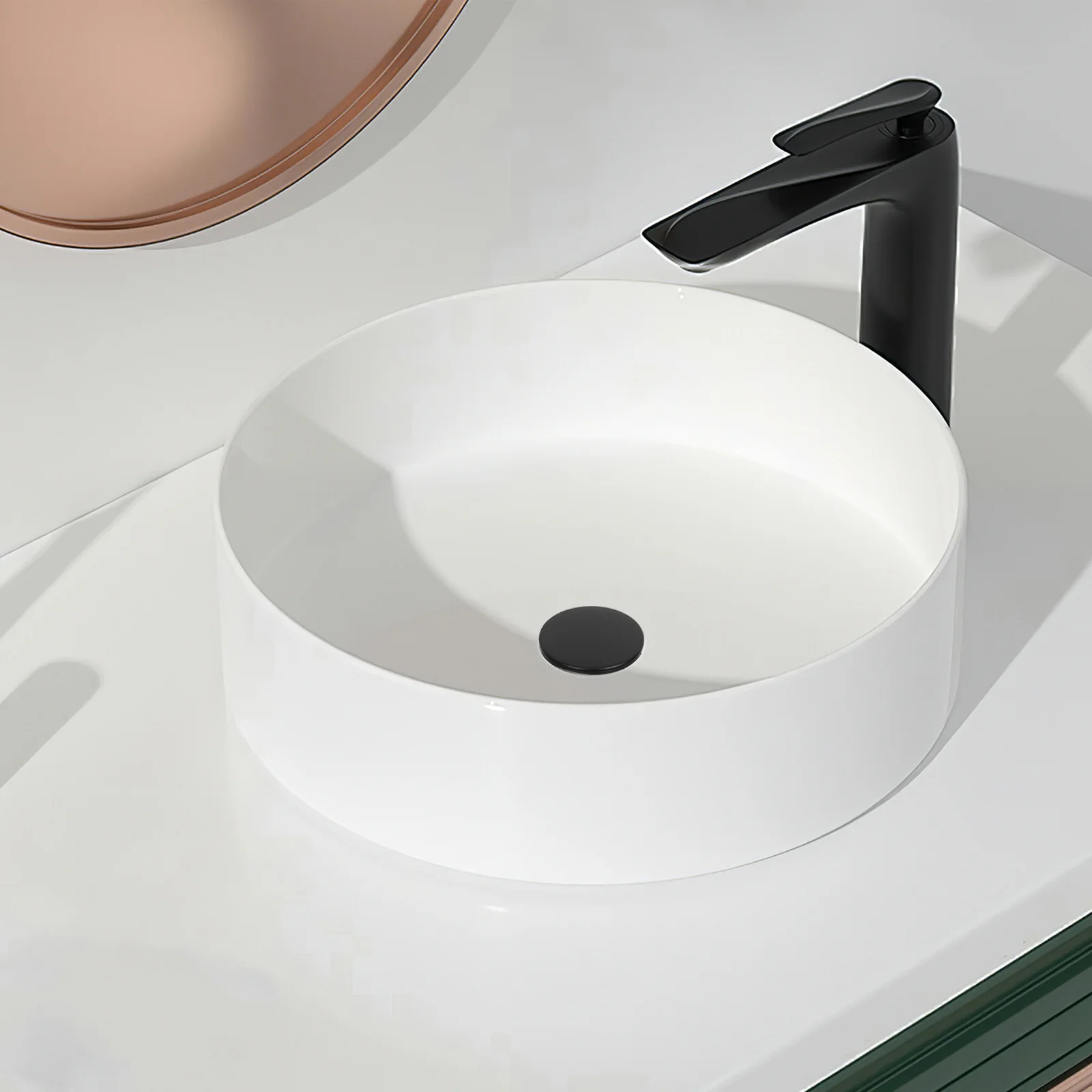 

Elegant Black Round Press Type Drain Stopper Basket Bathroom Sink Anti Clog Hair Catcher Strainer Universal Kit