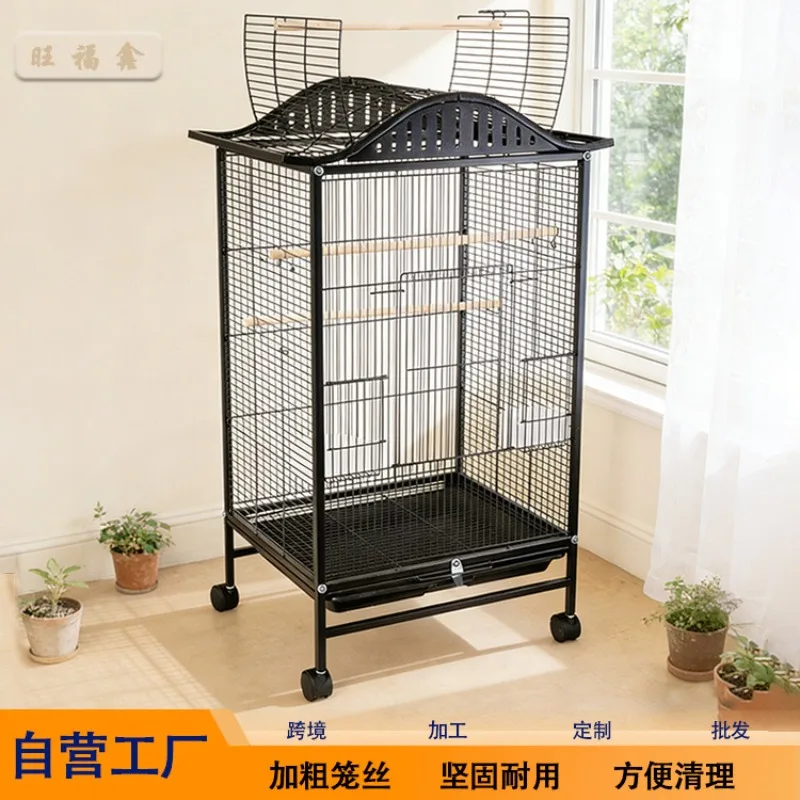 new-bird-cage-parrot-large-luxury-villa-multifunctional-bird-breeding-cage-large-space-wrought-iron-metal-bird