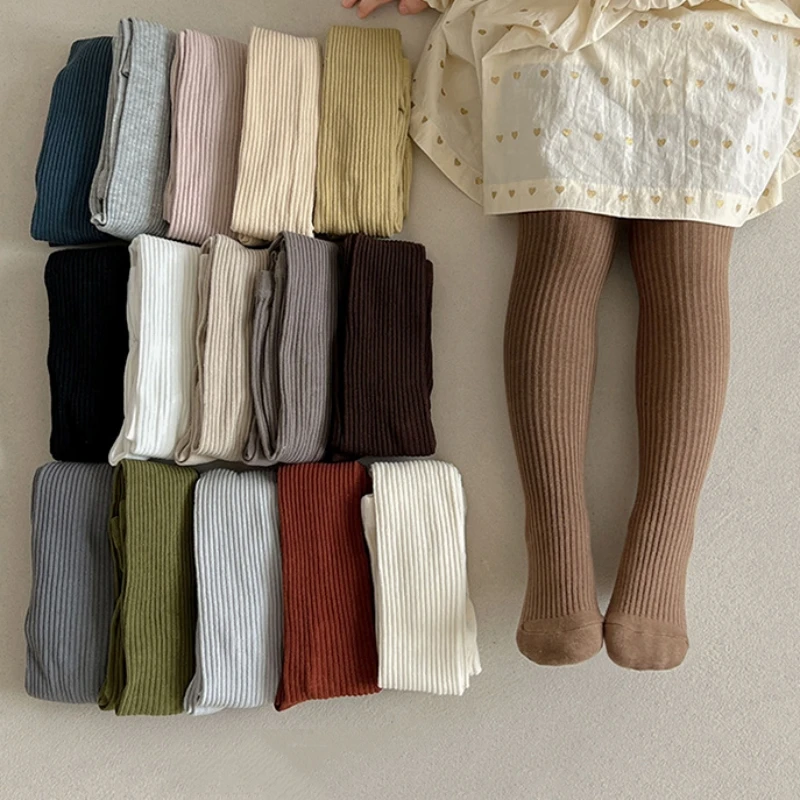 Collants d'uniforme scolaire pour bébés garçons et filles, pantalons rayés, collants solides pour enfants commandés ogo fjj