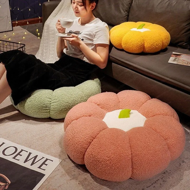 90*30cm Pumpkin Futon Seat Cushion Cute Creative Round Bedroom Floor Cushion Thickened Fruit Home Bay Window Cushion
