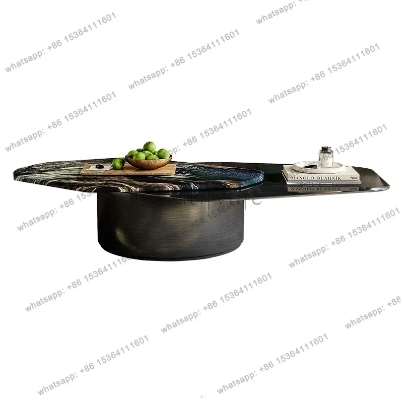 D25Italian minimalist living room special-shaped modern simple home rotating coffee table