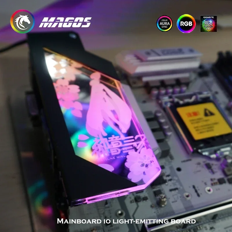 Personalizar placa-mãe io decoração painel rgb suporte de iluminação chassi argb móvel mainboard capa aura sincronização pc caso mod