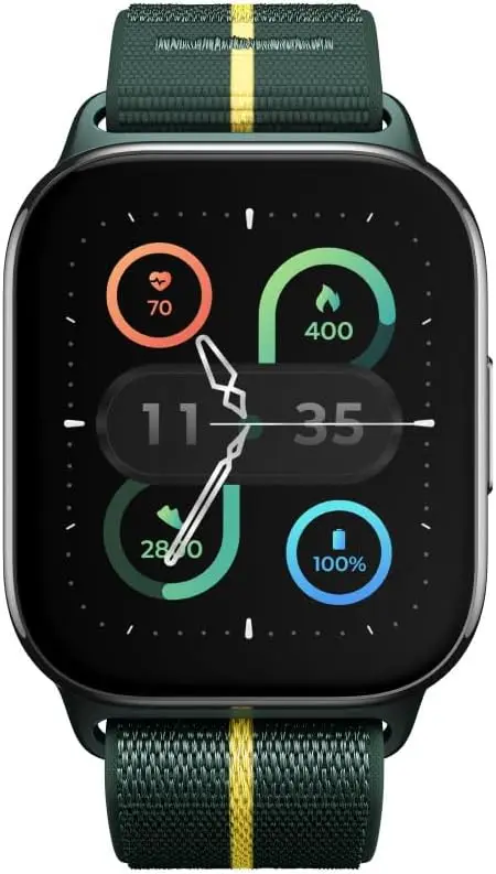 

Фитнес-трекер с GPS и монитором сна, умные часы с черным циферблатом и зеленым ремешком для активного образа жизни