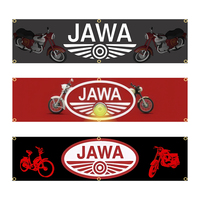 60X240cm  JAWAs Motorcycle Banner Flag Polyester Printed Garage or Outdoor Decoration Tapestry