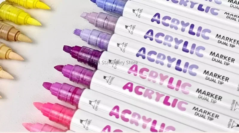 GuangNa Dual Tip Neuer drückenfreier Student Malerei Handzeichnung Acryl Marker Gerader flüssiger wasserdichter Graffiti-Stift – Detail 7