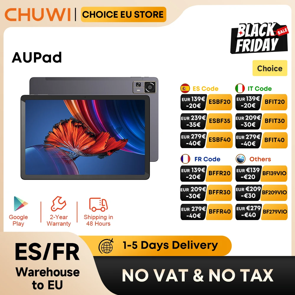CHUWI AuPad tableta Snapdragon 685 con 4G LTE 8GB 128GB pantalla FHD de 10,95 pulgadas GPS Android 15 tabletas PC Widevine L1
