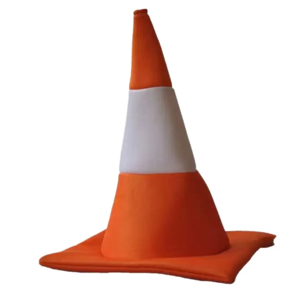 Funny Foldable Design Traffic Cone Hat Stage Hat Role Play Conical Hat Novelty Performance Party Hip Hop Hat Halloween Party