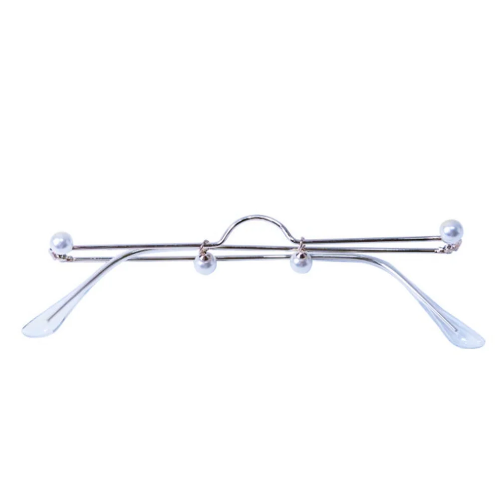 

1Pcs Pearl Inlaid Photo Glasses No Lens Eyeglasses Metal Frame Lightweight Party Festival Cosplay Costume Accessory Decor