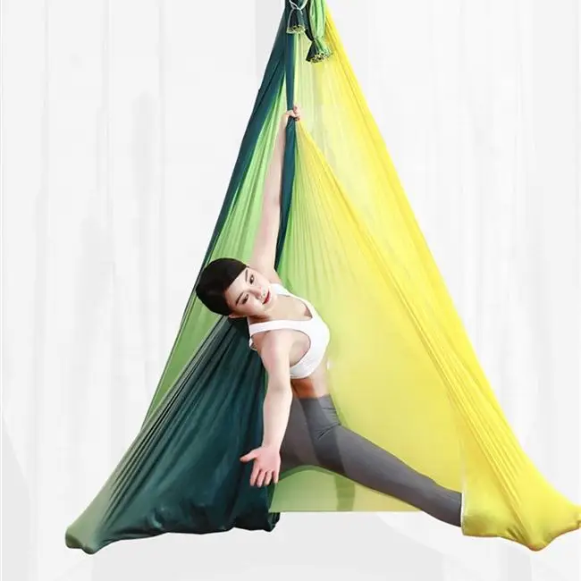 

Best Anti-Gravity Aerial Yoga Hammock Swing Gradient Color Flying Yoga Bed with Low Stretch Made of Durable Nylon