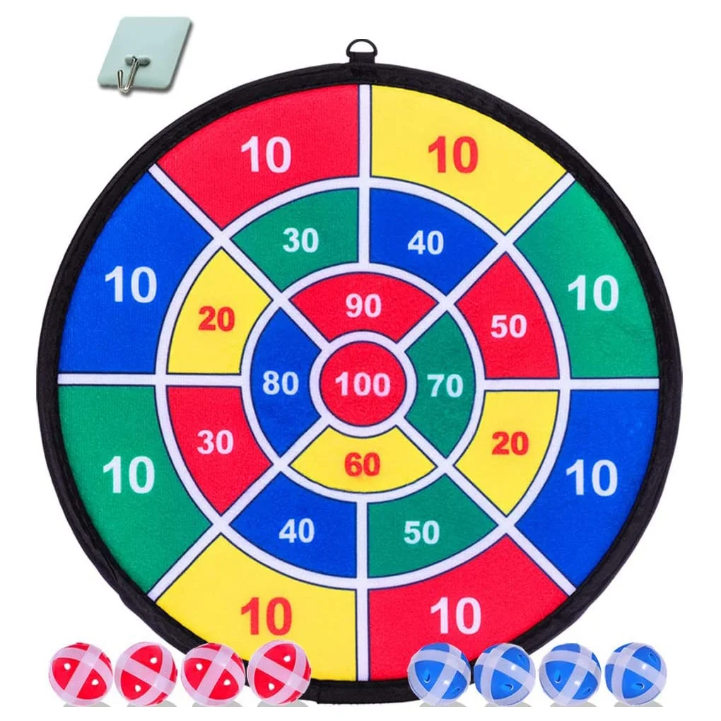 Kids Game Dart Board Set 8 Sticky Balls And 13.8 Inches (37Cm) Dartboard - Safe Dart Game - Gift For Kids