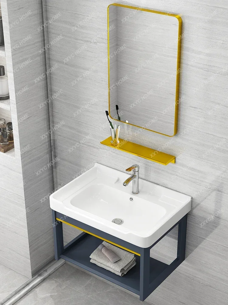 Small apartment combination bathroom ceramic wash table simple integrated wash table wall-mounted washbasin