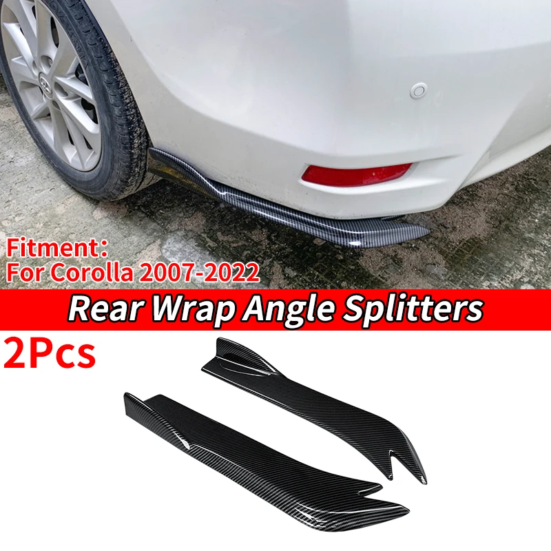 

Car Rear Wrap Angle Splitters Trunk Lip Spoiler Canard Wing Diffuser Accessories ABS For Toyota Corolla 2007 2013 2014 2019 2021