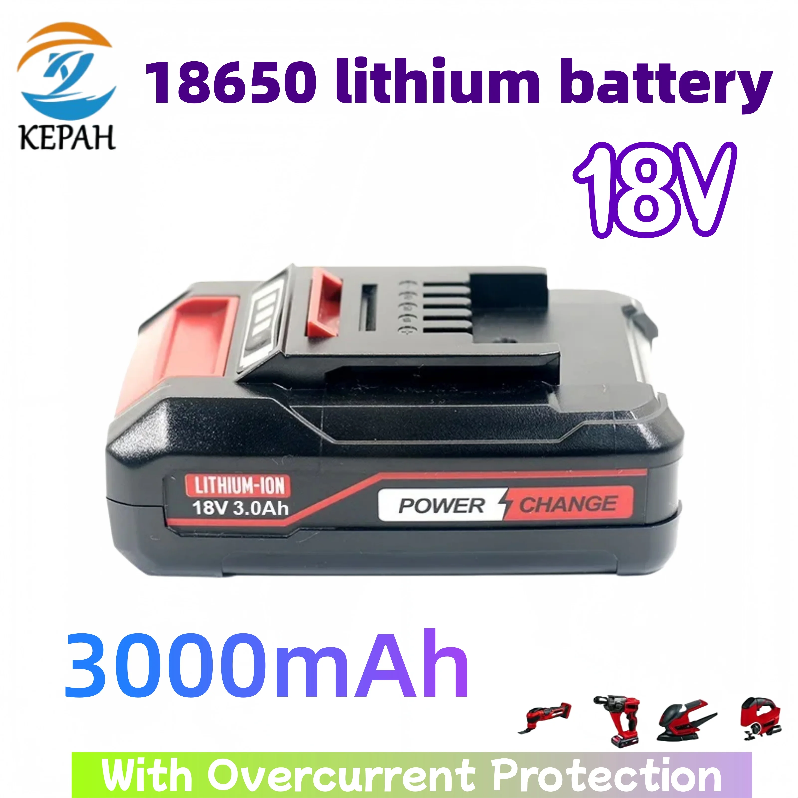 Batterie Li-ion 18 V 3,0 Ah pour EINHELL | Convient aux EIN18C2, compatible avec les outils électriques Power X-change PX-BAT4/4511396/4511437