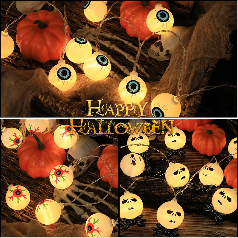 Imagem -02 - Halloween Ghost String Lights For Festival Decoration Interior Ambiente Sala Bateria Exterior Impermeável 40led 6m 2024