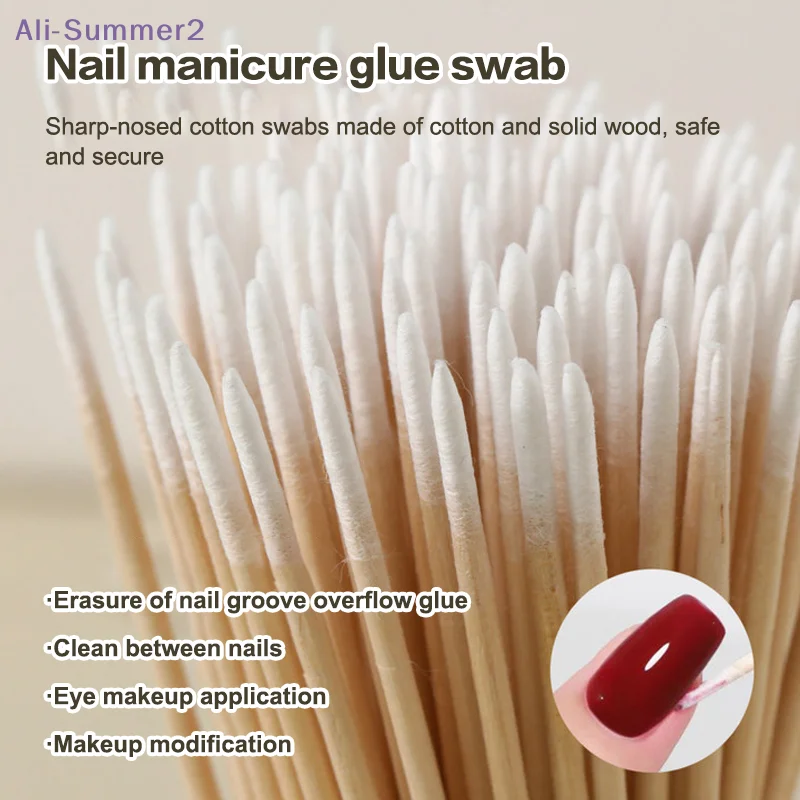 

{Summer2} 100 шт. односторонних/двусторонних микро-ватных палочек для наращивания ресниц, татуажа, микроблейдинга, очищения и косметических процедур