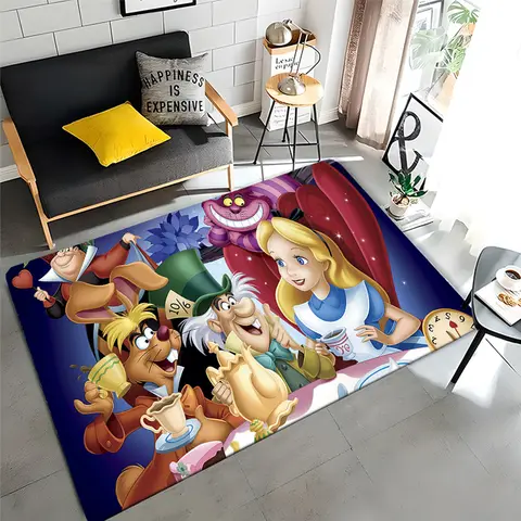 Disney Alice i Underlandet Mönster Matta Matta för Vardagsrum Badrumsmatta Kreativ Dörrmatta Matta för Sovrum Heminredning 10 best sales Alice i Underlandet dekorationer - №10