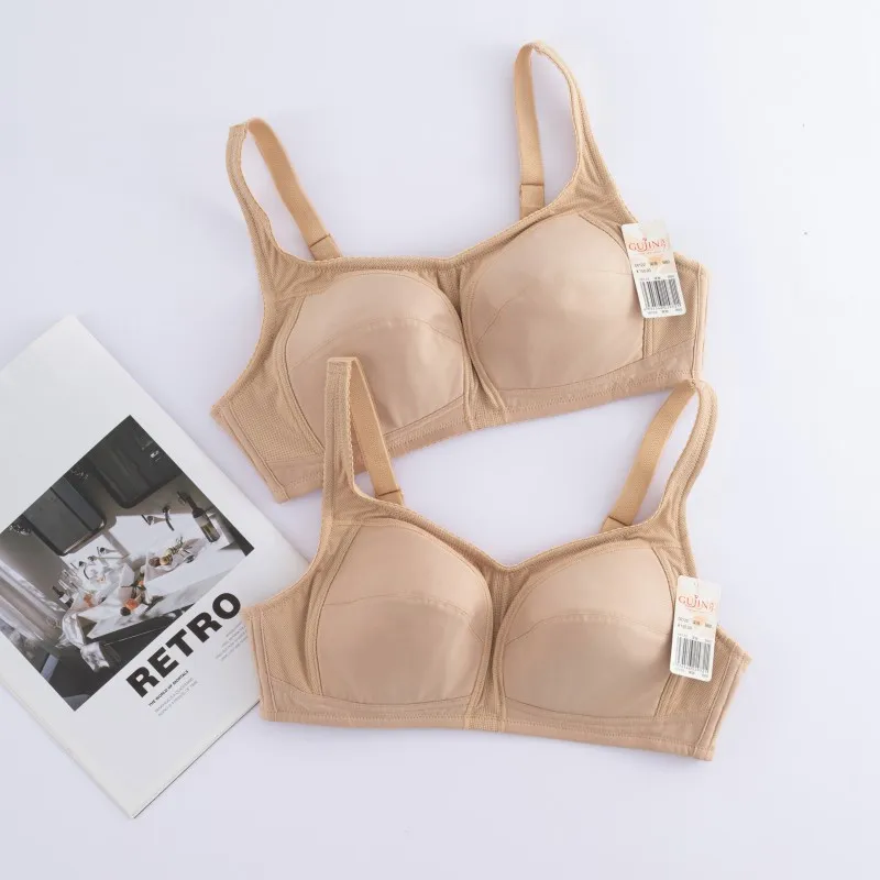 術後用純綿ブラジャー-スチールリングなし-薄い夏用デザイン-プロテーゼに適しています-フルカップ-快適な女性用下着