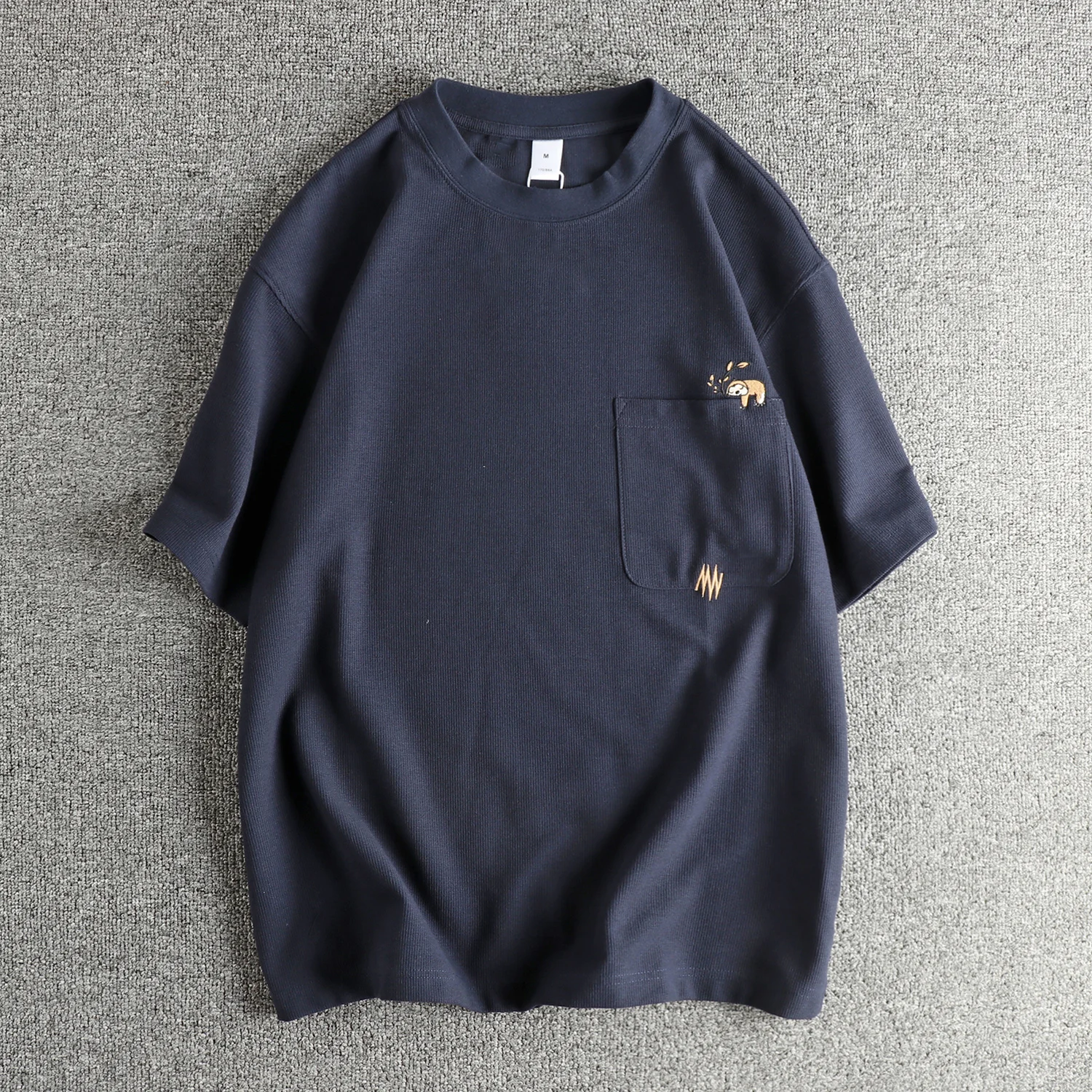 

Summer Men's New Pocket Embroidery High Street Trendy Short Sleeve T-Shirt