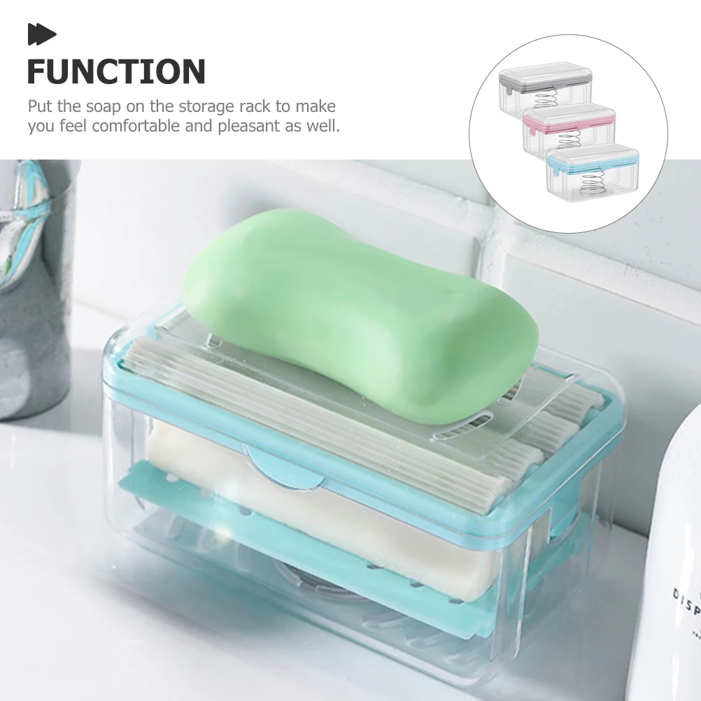 

3 Pcs Roller Soap Box Foaming Drainer Dish Holder Multifunctional Creative Bathroom Portable Non Slip Dispenser Storage