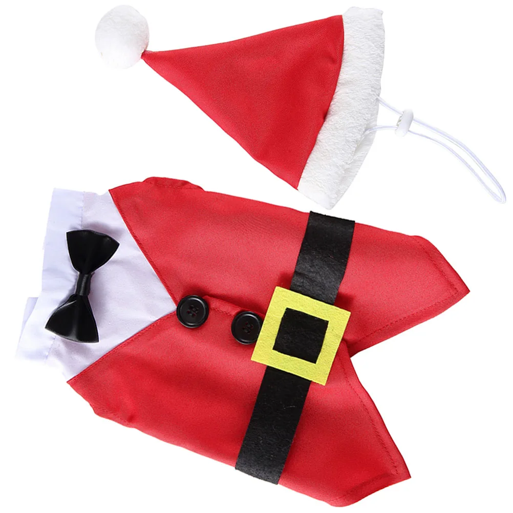 

1Set Christmas Dog Clothes Xmas Hat Puppy Suit Comfortable Polyester Winter Party Outfit Clothes for Cat Dog Costume Set