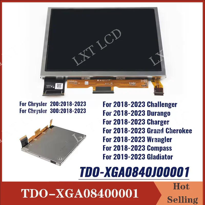 Original 8.4 inch TDO-XGA084 TDO-XGA08400001 LCD With Touch Screen For Jeep Grand Cherokee 2018-2024 Uconnect 4C Radio Navigator