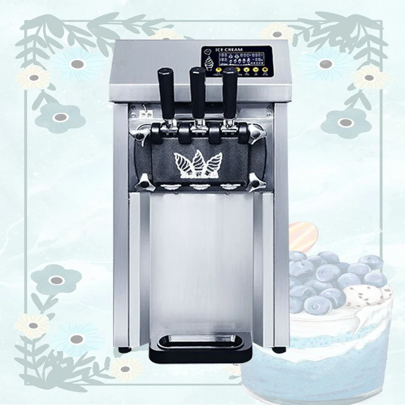 3 色ソフトアイスクリームマシン全自動アイスクリームメーカーカウンタートップスイートコーンアイスクリーム製造機